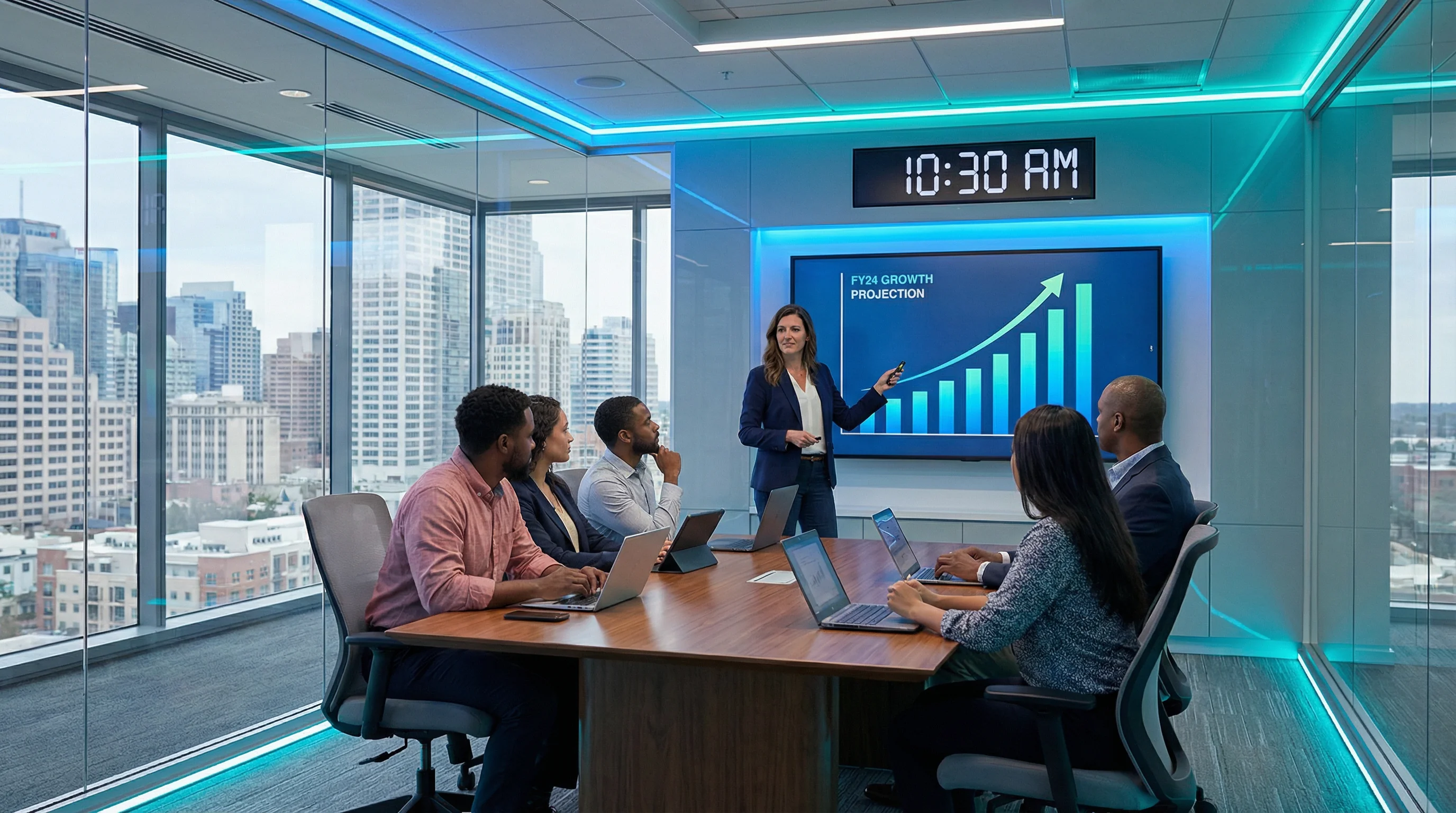 Réunion commerciale dynamique